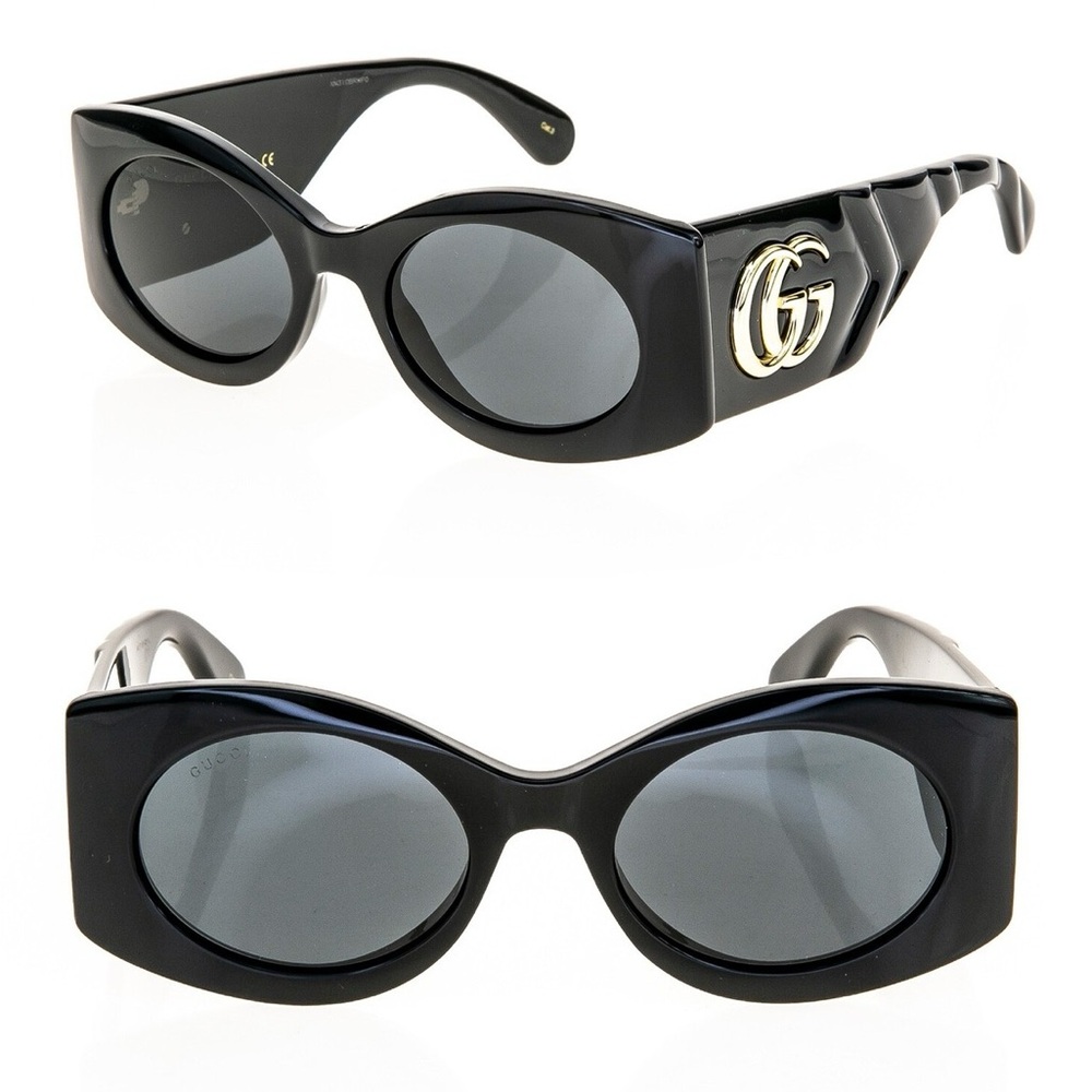 Gucci Black Sunglasses with Gold Accents